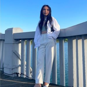Yesstyle airy white wide leg trouser/dress pants